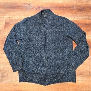 Tasso Elba Large Gray Zip Up Knit Sweater